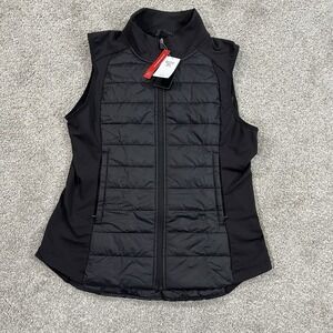 Baleaf Womens Water-Resistant Black Puffer Vest Zip Front High Collar Running